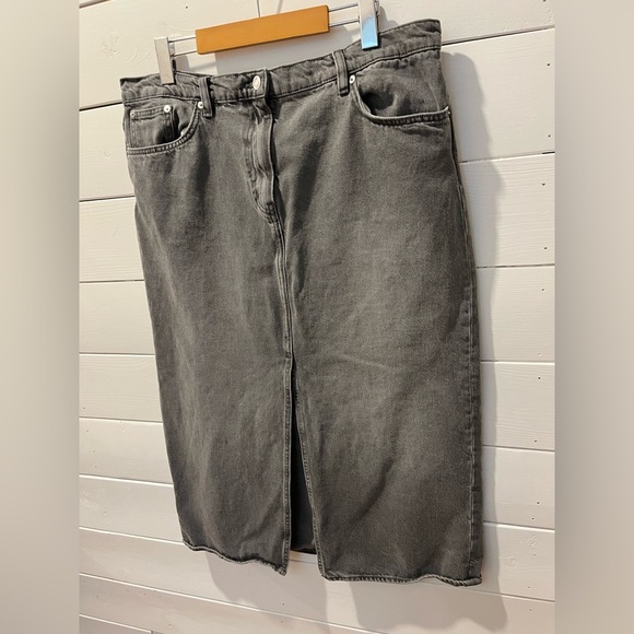 🩶ARKET Grey Denim Midi Skirt – Size 12 (CA) - Picture 7 of 9